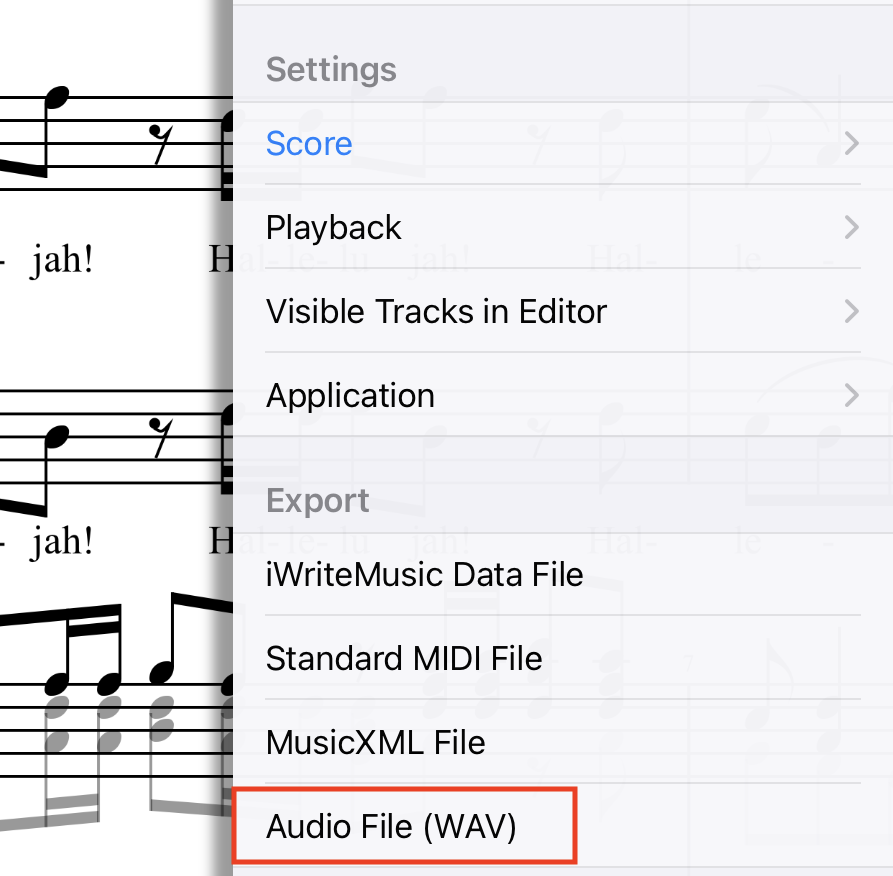 Audio File (WAV)を選択する画面